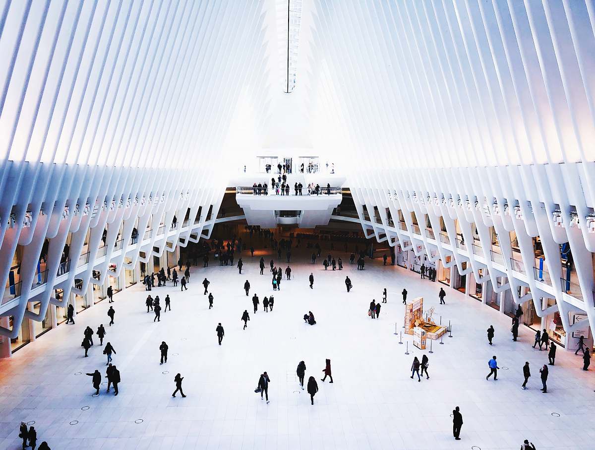 ice skating people gathering inside pyramid room sports